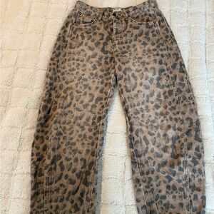 Free people leopard barrel Jean